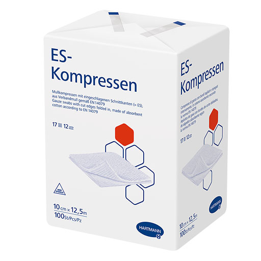 ES-KOMPRESSEN unsteril 10x12,5 cm 12fach
