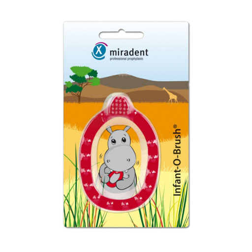 MIRADENT Kinder-Lernzahnb&uuml;rste Infant-O-Brush rot