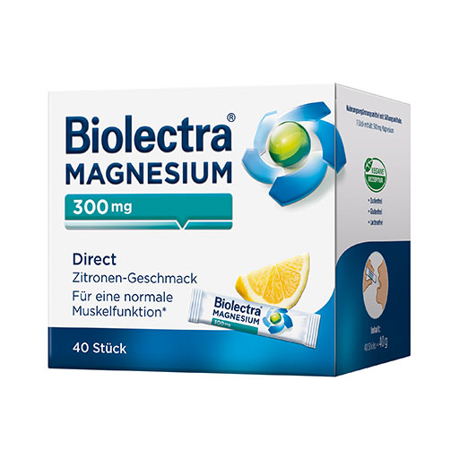 BIOLECTRA Magnesium 300 mg Direct Zitrone Sticks