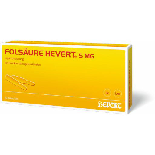 FOLS&Auml;URE HEVERT 5 mg Ampullen