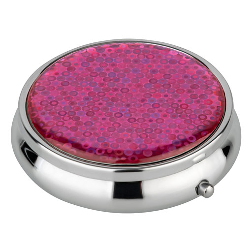 PILLENDOSE rund Hologram 3 F&auml;cher sortiert