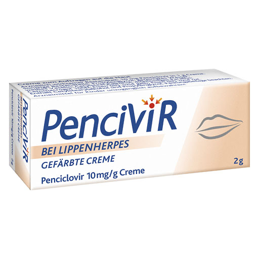 PENCIVIR bei Lippenherpes gef&auml;rbte Creme