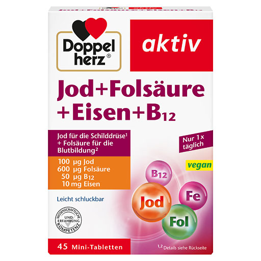 DOPPELHERZ Jod+Fols&auml;ure+Eisen+B12 Tabletten