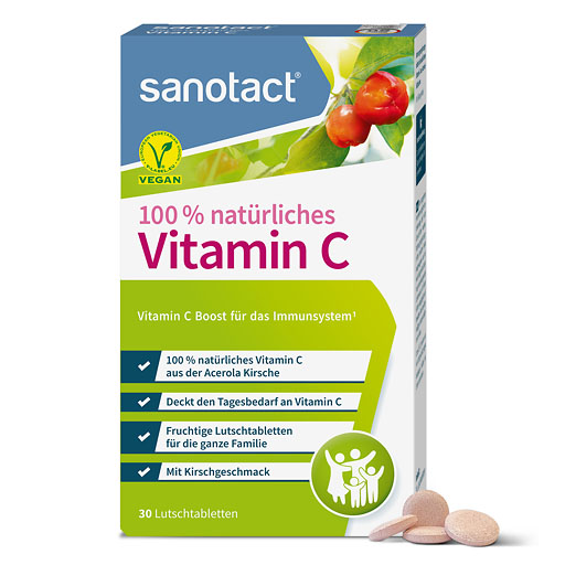 SANOTACT 100% nat&uuml;rliches Vitamin C Lutschtabl.