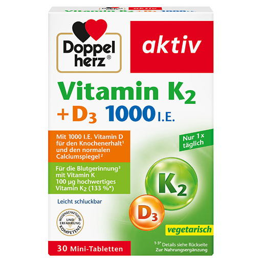 DOPPELHERZ Vitamin K2+D3 1000 I.E. Tabletten