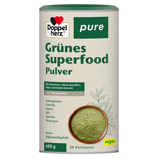 DOPPELHERZ Gr&uuml;nes Superfood pure Pulver
